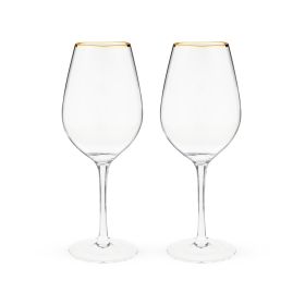 Gilded Stemmed Wine Glass Set by Twine