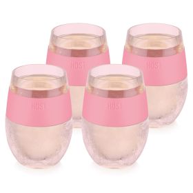 Wine FREEZE Cooling Cup in Translucent Pink Set of 4 by HOST