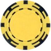 25pc 14g Z Striped Poker Chips (10 colors)-Yellow