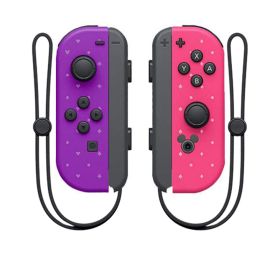 Wireless Switch Controller Joys Con Gamepad For Switch Control With Straps Dual Vibration Joysticks For Switch Joypad (Bundle: With 2 Straps, Color: Purple pink)