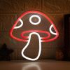 1pc LED Neon Mushroom Cute Neon Sign, USB Powered Neon Signs Night Light, 3D Wall Art & Game Room Bedroom Living Room Decor Lamp Holiday Gift