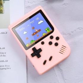 Retro Handheld Game Console; Portable Video Game Console For Children With 400 Classical FC Games 3.0-Inch Screen 1020mAh Rechargeable Battery Support (Color: One Player-Pink)