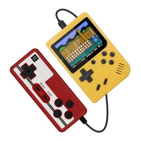 Retro Portable Mini Handheld Video Game Console 8-Bit 3.0 Inch Color LCD Kids Color Game Player Built-in 400 games (Color: Yellow with Gamepad, Ships From: China)