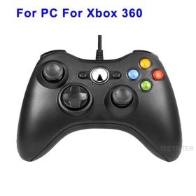 USB Wired Vibration Gamepad Joystick For PC Controller For Windows 7 / 8 / 10 Not for Xbox 360 Joypad with high quality (Color: 360 BLACK, Ships From: China)