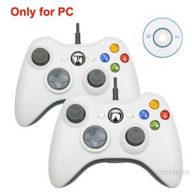 USB Wired Vibration Gamepad Joystick For PC Controller For Windows 7 / 8 / 10 Not for Xbox 360 Joypad with high quality (Color: 2 Pcs USB White, Ships From: China)