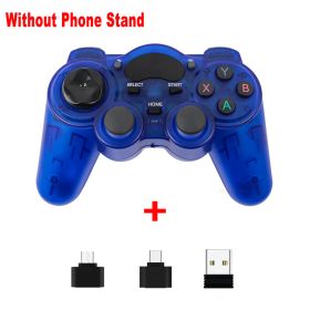 2.4 G Controller Gamepad Android Wireless Joystick Joypad with OTG Converter For PS3/Smart Phone For Tablet PC Smart TV Box (Color: Blue, Ships From: China)