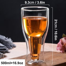 350/500ML Creative Cocktail Wineglass Mug Double Wall Mugs Beer Wine Glasses Drinkware Whiskey Champagne Glass Coffee Vodka Cups (Color: 500ML, Capacity: others)