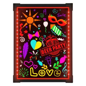 LED Message Sign Board- Erasable Writing Drawing Neon Sign with 8 Colorful Markers - Perfect for Children;  Back to School;  Home;  Office;  Restauran (size: 3224)