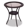 Outdoor Patio Rattan Bar Table Square Glass Top Table