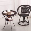 Outdoor Patio Rattan Bar Table Square Glass Top Table