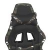 Massage Gaming Chair with Footrest Black&Camouflage Faux Leather