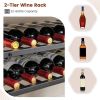 Industrial Freestanding Wooden Wine Bar Cabinet Wine Rack Table