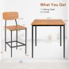 5 Pieces Industrial Dining Table Set with Counter Height Table and 4 Bar Stools