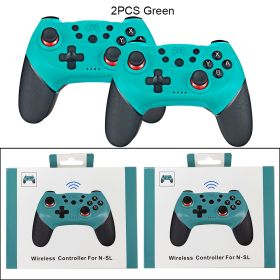 Compatible Nintendo Switch Controller Wireless Bluetooth Gamepads For Nintendo Switch Pro OLED Console Control Joystick (Color: 2PC Green With  BOX, Ships From: China)