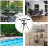 Outdoor Patio Rattan Bar Table Square Glass Top Table