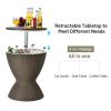 Patio 8 Gallon Patio Rattan Cooler Bar Table With Adjust Ice Bucket