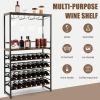 Industrial Freestanding Wooden Wine Bar Cabinet Wine Rack Table