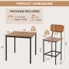 5 Pieces Industrial Dining Table Set with Counter Height Table and 4 Bar Stools