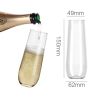 12/18Pcs Plastic Unbreakable Stemless Champagne Flutes Crystal Clear Wine Beer Cups Disposable Glass Wedding Party Bar Supplies