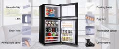 3.5Cu.Ft Compact Refrigerator Mini Fridge with Freezer, Small Refrigerator with 2 Door, 7 Level Thermostat Removable Shelves for Kitchen, Dorm, Apartm