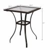 Outdoor Patio Rattan Bar Table Square Glass Top Table