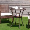 Outdoor Patio Rattan Bar Table Square Glass Top Table