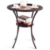 Outdoor Patio Rattan Bar Table Square Glass Top Table